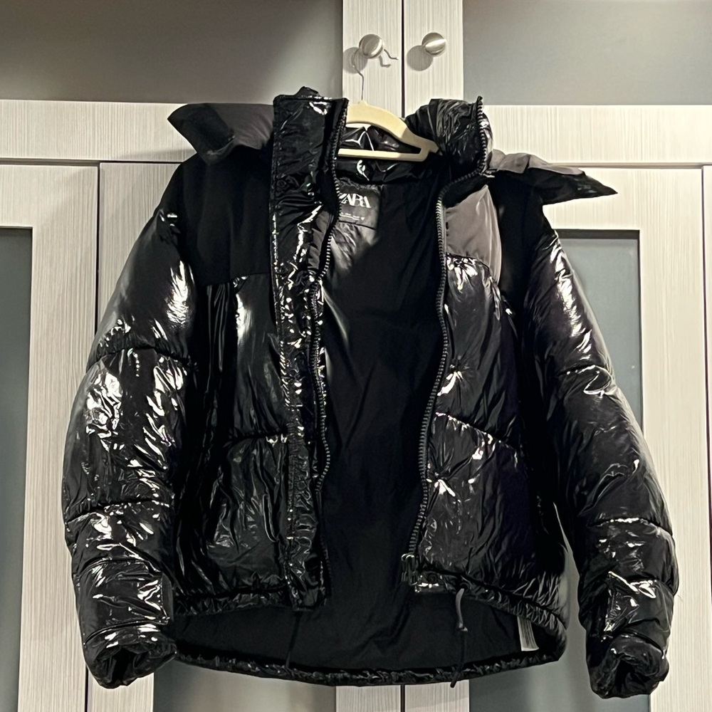 Shiny Zara puffer coat